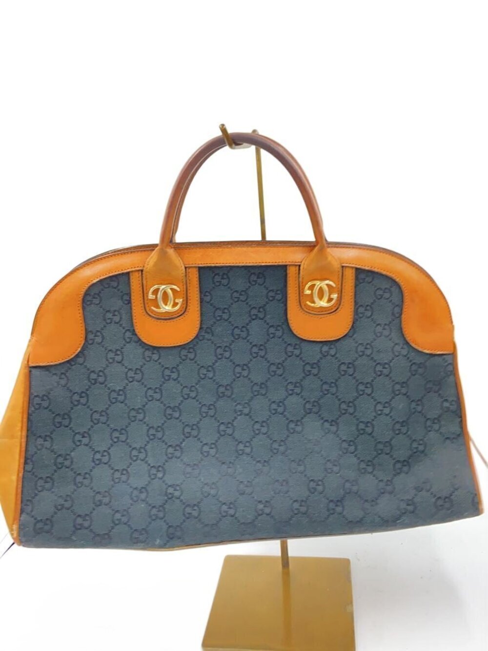Gucci GG monogram handbag tan leather interlocking G Blue